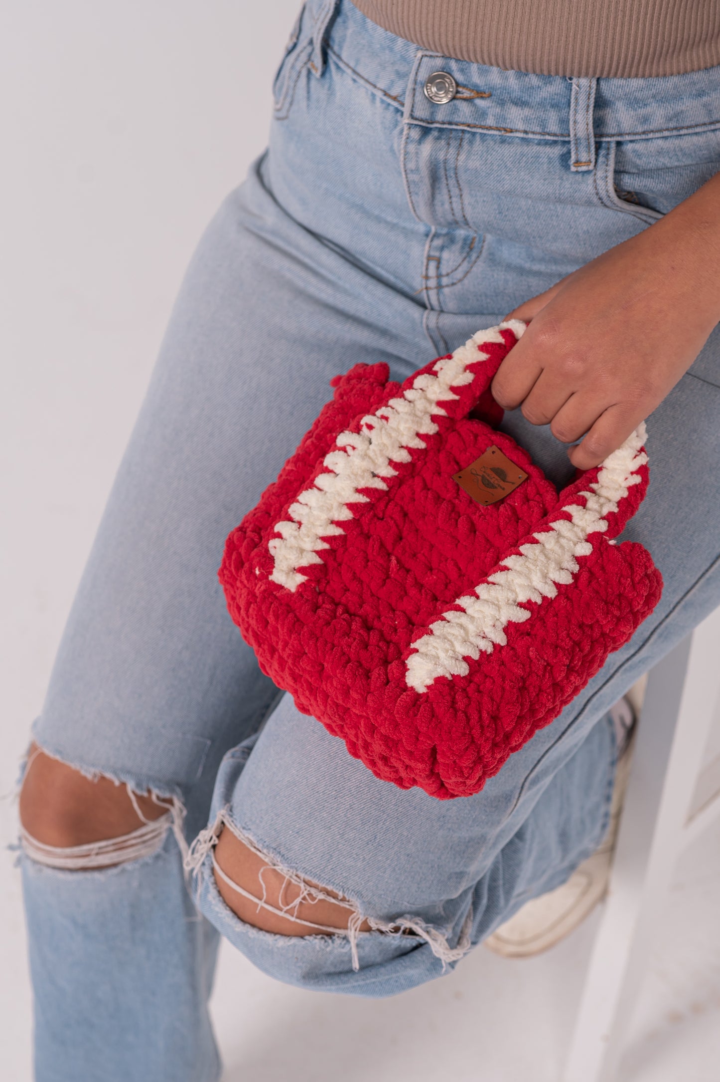 Red x white small bag