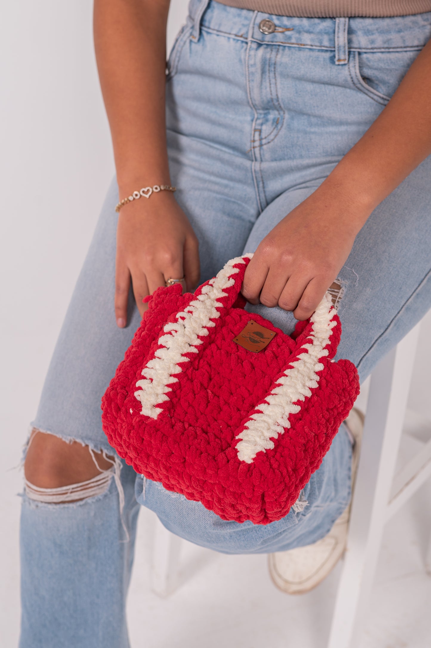 Red x white small bag